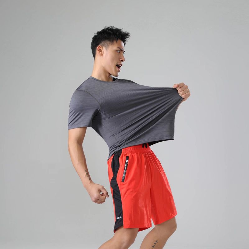 T-shirt à manches courtes pour hommes, équipement de course d'été, séchage rapide, vêtements de sport, d'entraînement, de Fitness, nouvel ensemble_voghion.com