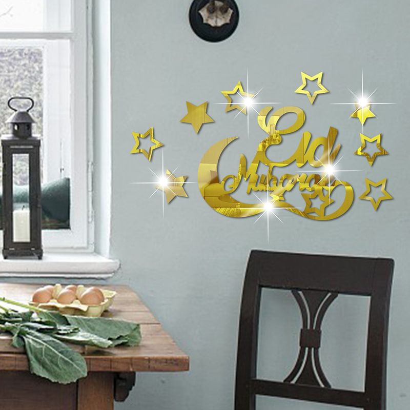 Novo acrílico estilo nórdico lua estrela SM327 adesivos de parede de espelho personalizados_voghion.com