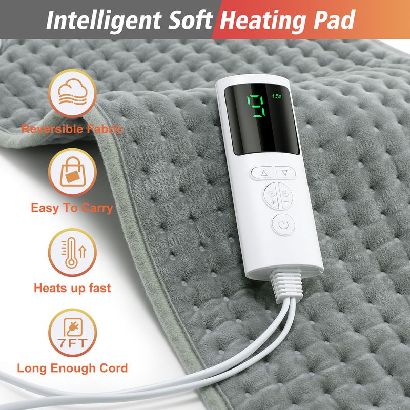 Electric Heating Pads For Back Neck Shoulder Pain Relief,Home Sofa Office Desktop Winter Warm Blanket,Auto-Off, Machine Washable_voghion.com