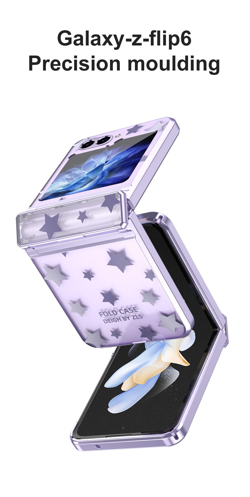 Electroplating Star Pattern Phone Case for Samsung Galaxy Z Flip 6 5 4 3 Flip6 Flip5 Flip4 Flip3 Protective Cover_voghion.com