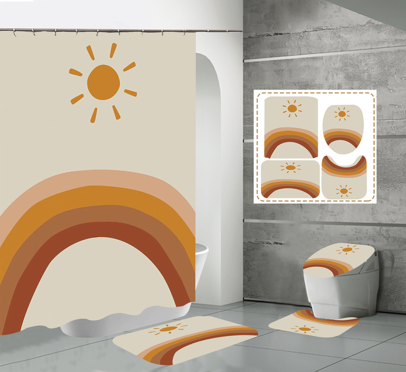 Nordic modern high-definition digital printing waterproof and anti fog polyester high-end hotel partition bathroom_voghion.com