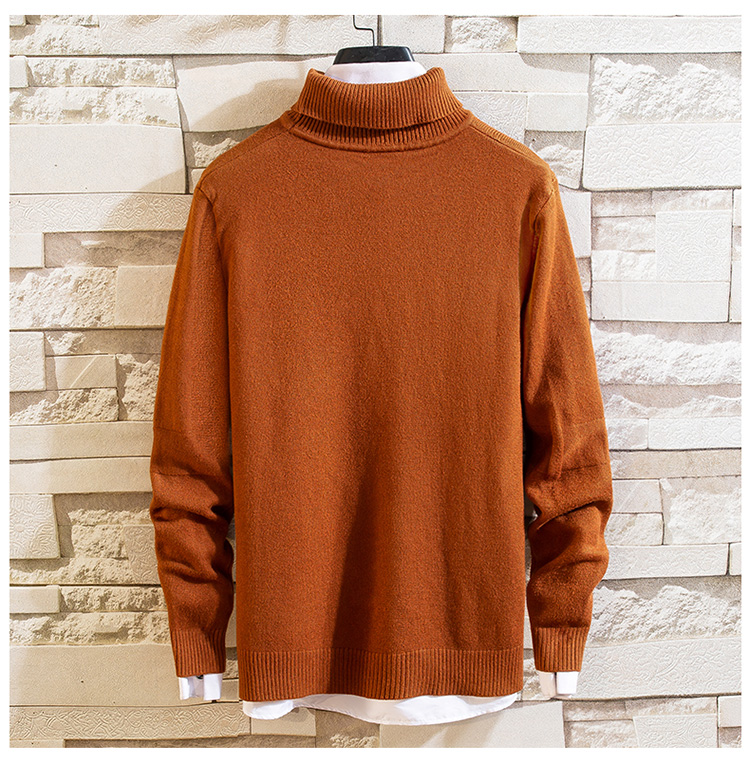 Heren Herfst- en Wintermodellen Voor- en achterkant Casual Mode Pullover Coltrui Slim-fit Sweater Buitenlandse Handel Lopende hoeveelheid_voghion.com
