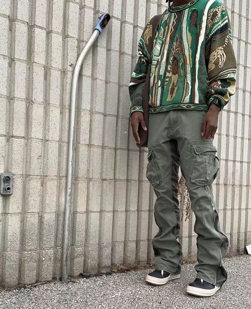 Maglione girocollo lavorato a maglia in stile etnico a contrasto vintage, con ritratto, in jacquard, taglia grande_voghion.com