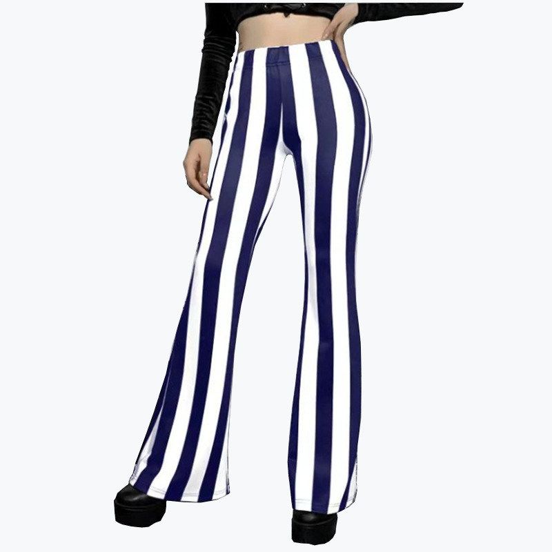 Women's Loose Wide-leg Vertical Stripe Sports Casual Pants_voghion.com