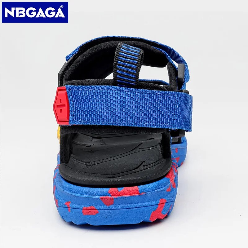 Boys' summer sandals, children's beach shoes, lightweight, soft, leather, astronomical shadows, comfortable_voghion.com