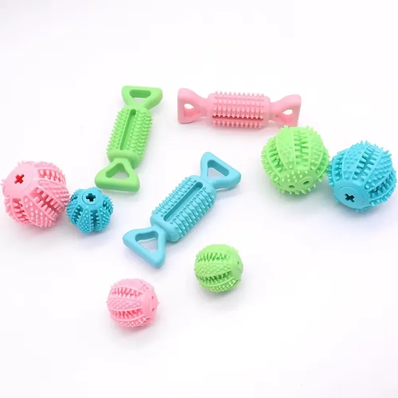 Hausdéierhond Leckage Ball Zännknëscher Hausdéierhond Spillsaach Bëssbeständeg Zännreinigung Linderung Langweil Training Solitär Selbst Spaass Spillsaach_voghion.com