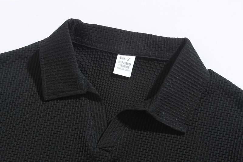 Herrenbekleidung Herren Sommer Sport Fitness Freizeit V-Ausschnitt Elastische Textur Kurzarm Poloshirt Herren_voghion.com