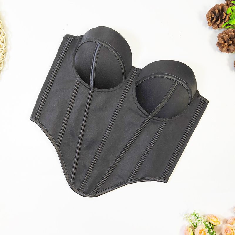 Europäeschen an amerikanesche Street Style onregelméissege Fëschgrat-BH Bannendran Uewerflächenträger weibleche Kierper verengt schéint Réck Tube Top_voghion.com