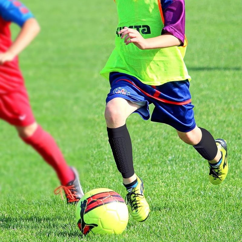 Calzini al polpaccio a nido d'ape per parastinchi da uomo, protezione anticollisione e antiscivolo per calcio, attrezzatura fissa, parastinchi per badminton professionale_voghion.com