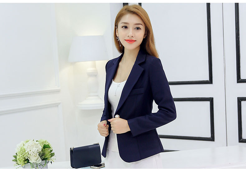 Dameblazer 2022 Formelle blazere Dame Kontorarbeid Dress Lommer Jakker Kåpe Slank Grå Dameblazer Femme Jakker Femme_voghion.com