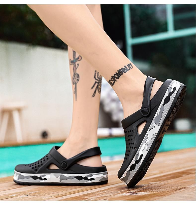 Sandálias masculinas novas Coros Outwear, estilo K moderno, verão, praia, férias, sapatos, sola grossa_voghion.com