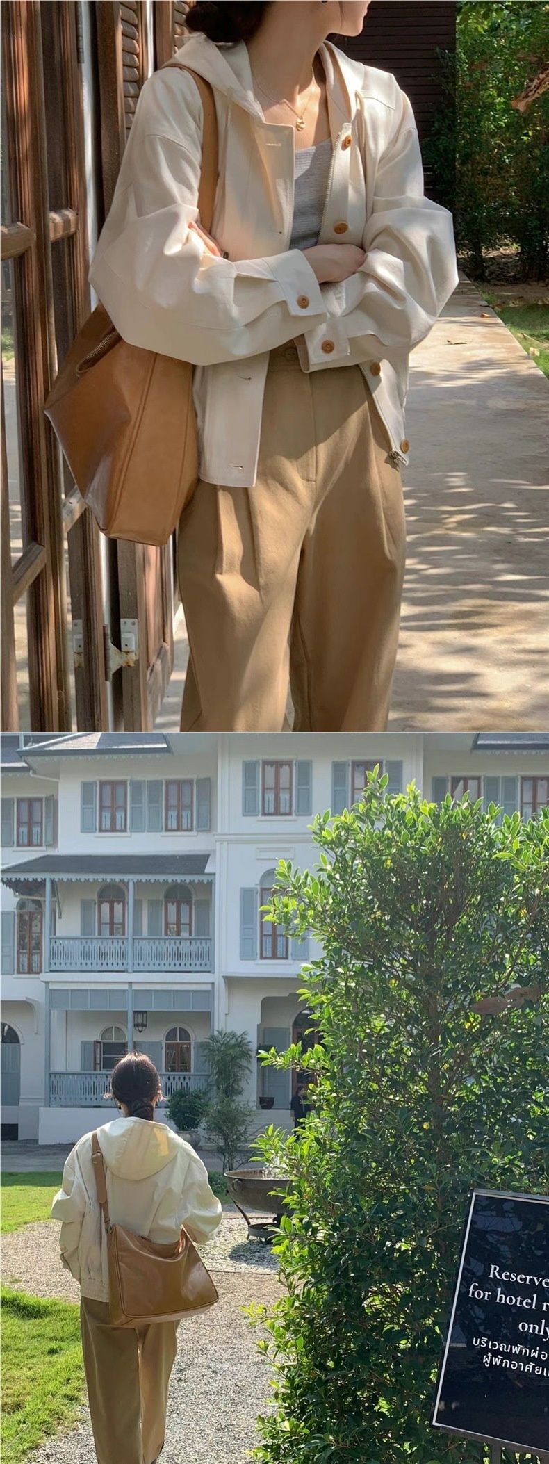 Ruhiger koreanischer Herbst-Trenchcoat im neuen Design: Einreihiger Arbeitsmantel mit Kapuze, Taschen und neuem Taschenmuster für Damen_voghion.com