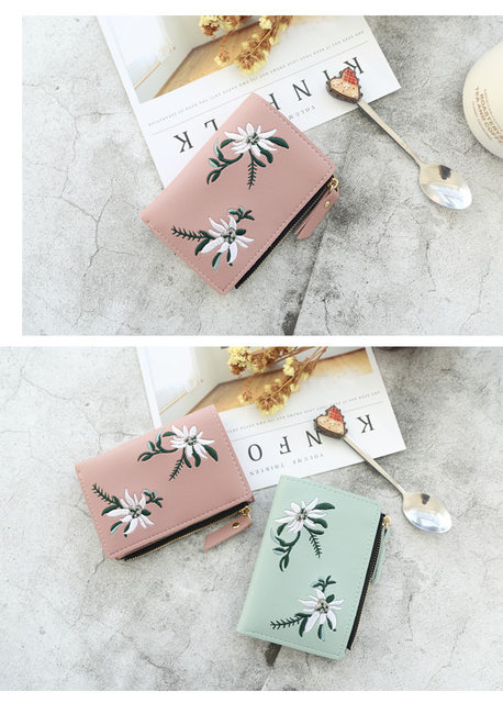 Neue Damen Geldbörsen Druck Blume Kurze Brieftasche Für Frau Reißverschluss Mini Geldbörse Damen Kleine Brieftasche Weibliche Leder Kartenhalter_voghion.com