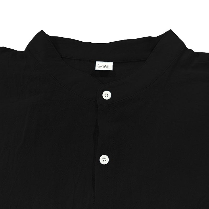 Camicia da spiaggia a maniche lunghe, semplice, traspirante, in lino, casual e ampia, da uomo, stile hawaiano, stile transfrontaliero americano._voghion.com