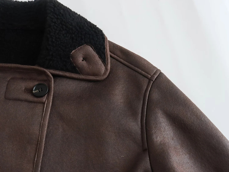 TRAF 2023 Fashion Leisue New Casual Leathe Shit Coat With Belt Jacket Coat Top Coat Autumn Winte Long Sleeve_voghion.com