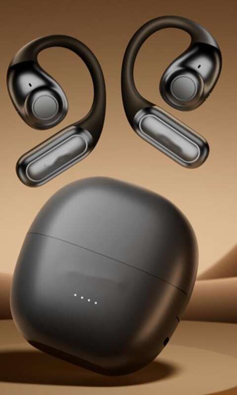 Auricolare Bluetooth con orecchio sospeso, wireless, a conduzione ossea, aperto, non in-ear, per sport e giochi_voghion.com