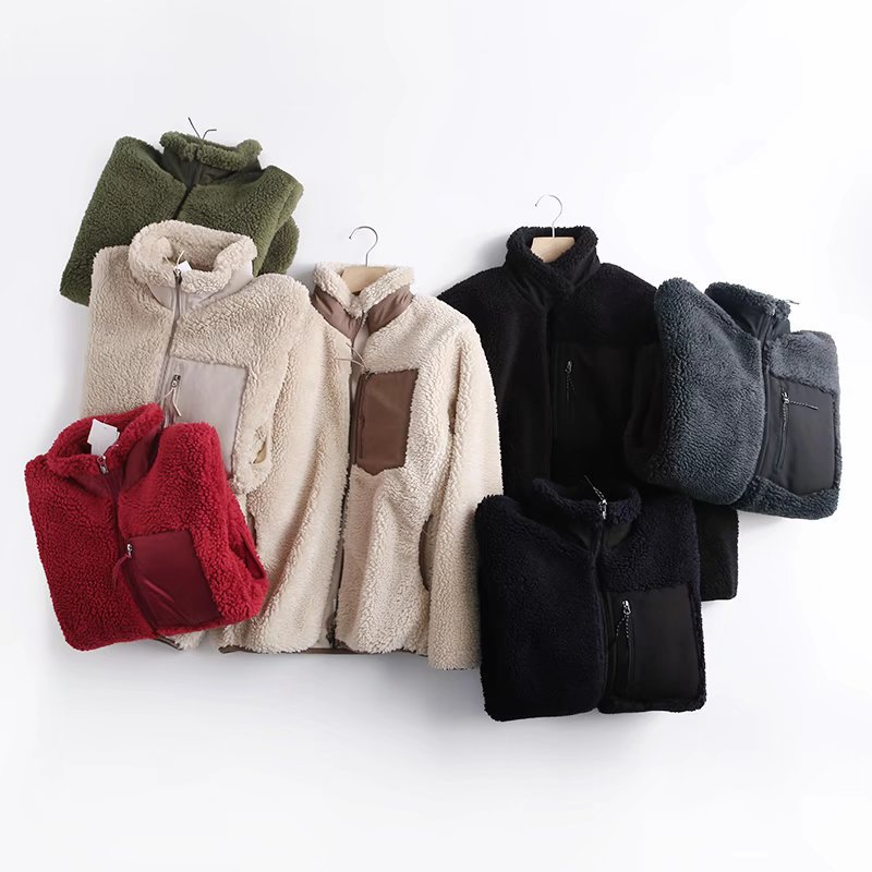 Women's couple windproof fleece jacket for men and women long sleeve warm fleece jacket_voghion.com
