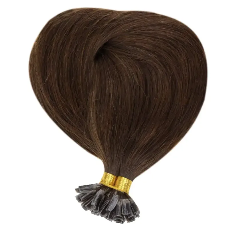 Extension per capelli con punta a U invisibile, castano scuro, capelli fusion, 20 pollici, 50 ciocche, 50 g_voghion.com