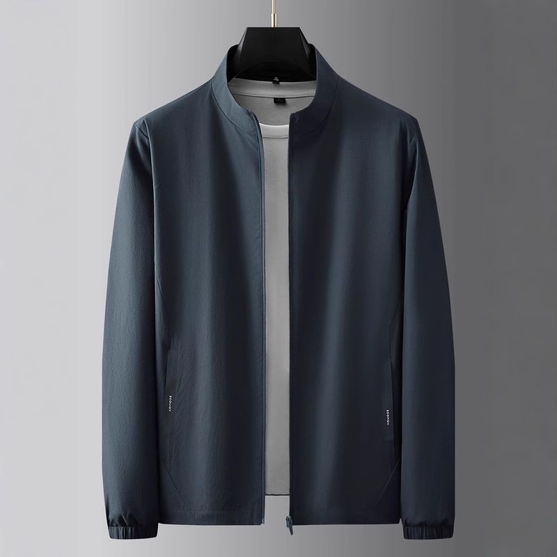 Giacca con collo alto di mezza età per uomo in primavera, autunno e inverno, giacca a vento con fodera in rete di grandi dimensioni, abbigliamento da papà,_voghion.com