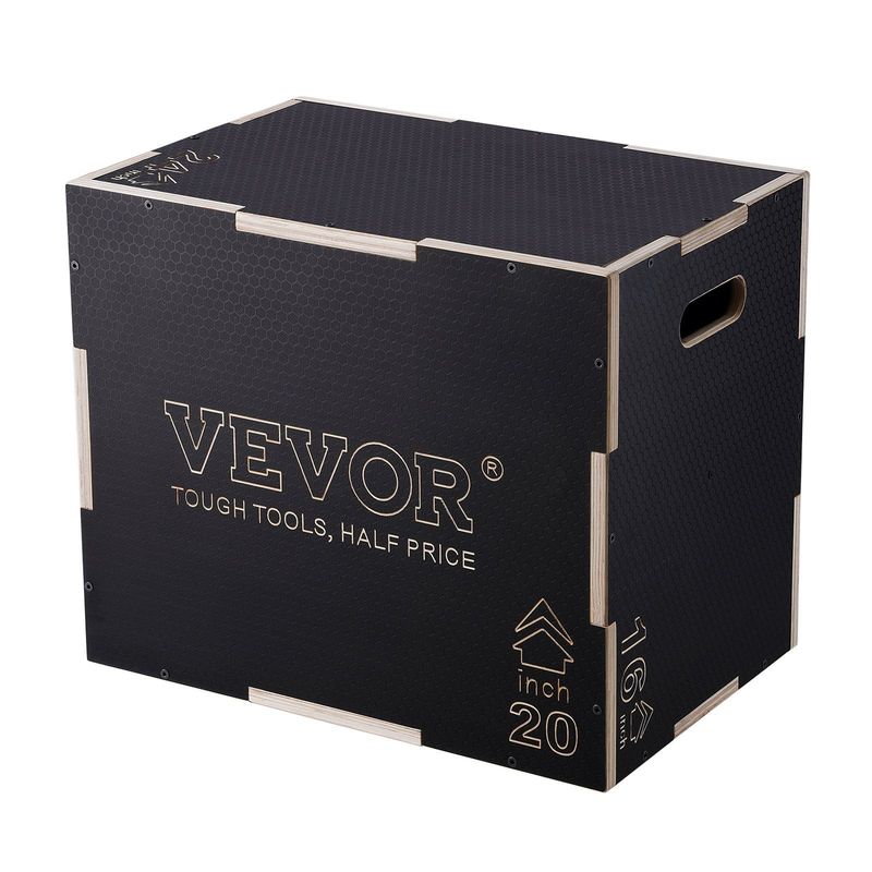 VEVOR 3 In 1 Plyometric Jump Box, 24/20/16 Inch Wooden Plyo Box, Platform & Jumping Agility Box, Anti-Slip Fitness Exercise Step Up Box For Home Gym Training, Conditioning Strength Training, Black_voghion.com
