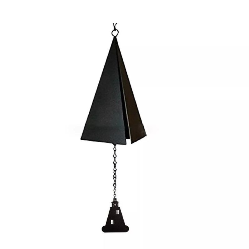Holiday Wind Bells Wrought Iron Triangle Wind Chime Pendant Courtyard Bell Decoration European Style_voghion.com