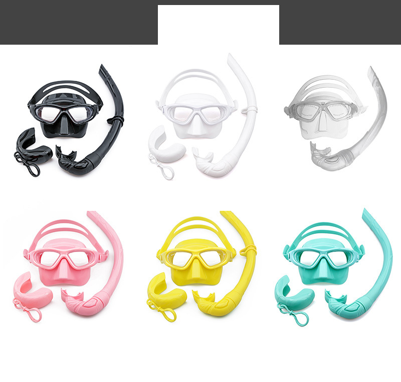 Nuovo curg portatile pieghevole tutto in silicone per nuoto, pesca e immersioni, due maschere da tesoro, specchio facciale, tubo di respirazione_voghion.com