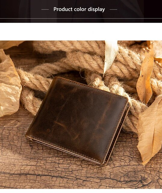 Männer Brieftasche 100% Echtes Leder Geldbörse Halter Business Anti-Diebstahl Kreditkarte Rfid Kurze Brieftasche Männlich Schlank Münze Geldbörse geld Tasche_voghion.com