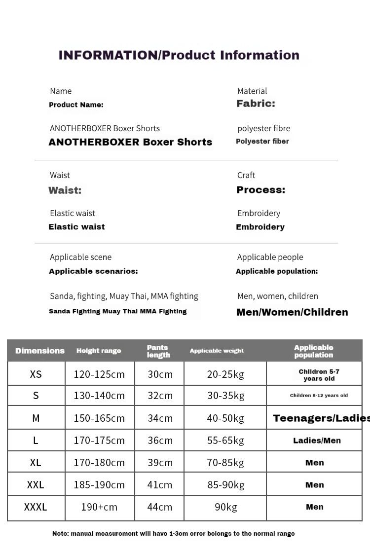 ANOHERBOXER Boxing Training Shorts Free Fighting Sanda Fighting Pants Muay Thai Shorts Men And Women_voghion.com