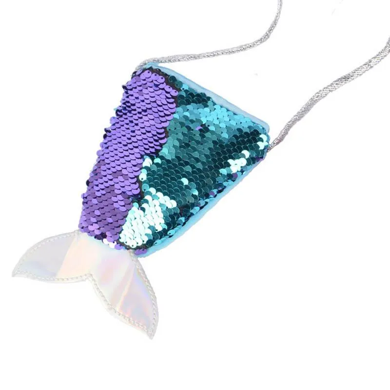 Monederos para niñas pequeñas Monederos de sirena con lentejuelas para niños Bolsos tipo mensajero Bolsos de diseñador Mini bolsos para niñas Monedero para niños_voghion.com