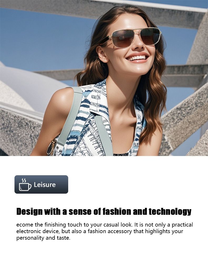 GS02 Smart Bluetooth Audio Glasses With Magnetic Charging, Hands-Free Calls & Music, Classic Frame Sunglasses_voghion.com