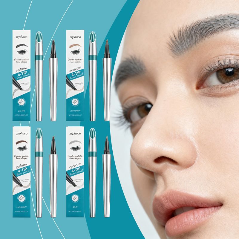 Zephoco Anti-Smudge Four-Pronged Pencil Series Daily Modification Filling Eyebrow Shape Contour Natural_voghion.com
