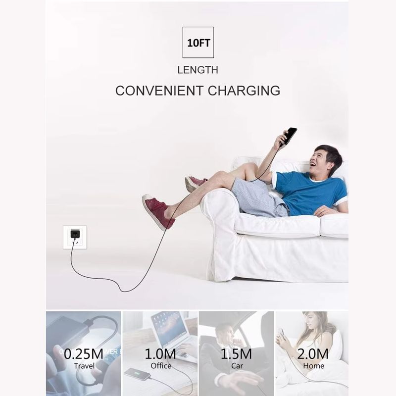 USB A To Type C Fast Charger Cable 3A For Samsung Mobile Phone Lead USB C Cable_voghion.com