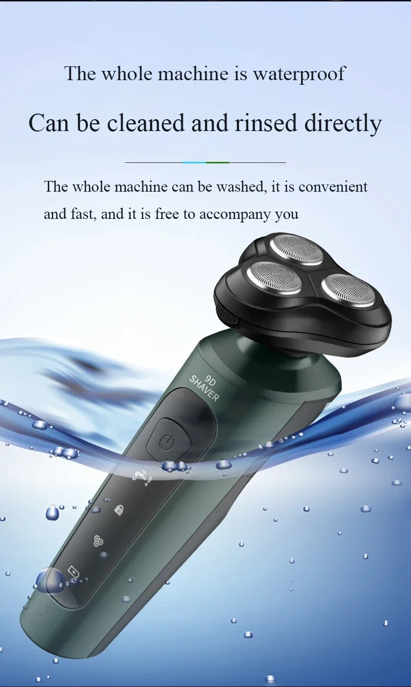 For Men Waterproof Electric Trimmer Razor Wet Amp Dry Use Rechargeable Battery Rotary Shavers hine_voghion.com