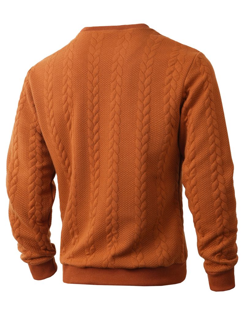 Jacquard Knit Sweatshirt & Jogger Set – Winter-Ready Casual Outfit With Breathable Comfort (Matching Loungewear For Men)_voghion.com