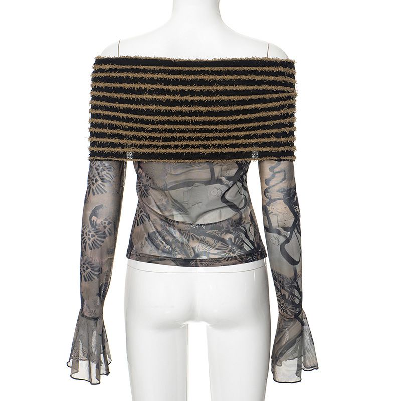 Y23TP638 Top de un hombro con estampado personalizado para mujer, estilo versátil, 2024_voghion.com