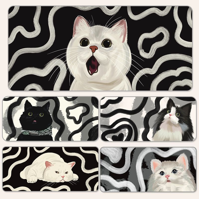 Unbeatable Quality Graffiti Cat Cute Girl Office Mouse Mat_voghion.com