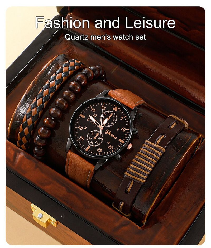 Men's Watches Quartz Watch Trendy Timekeeper Waterproof Business Non Mechanical Examination Punctual Silent Three Hand Men's Watch_voghion.com