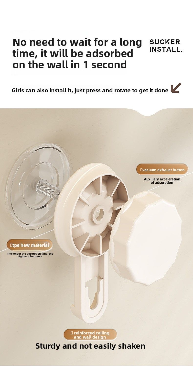 New Kitchen Suction Cup Household Multi-layer No-drill Prep Tool Wall-mounted Storage Rack_voghion.com
