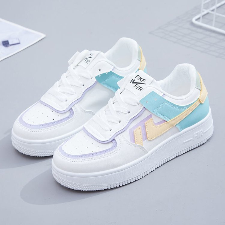 Scarpe da donna con punta rotonda primaverile, scarpe da ginnastica basse con tacco piatto, nuove scarpe casual alla moda, scarpe bianche alla moda, scarpe da donna_voghion.com