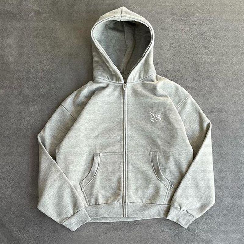 Herrenbekleidung Retro-bedruckte Sportjacke Retro-Print Kapuzenpullover mit Reißverschluss | Streetwear Unisex Pullover | Lässige Jacke mit lockerer Passform und Taschen_voghion.com