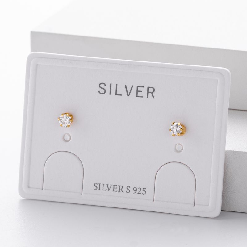 Orecchini a bottone da donna in argento sterling con zirconi cubici, forma geometrica minimalista a forma di osso, argento 925 placcato in oro bianco e oro giallo_voghion.com