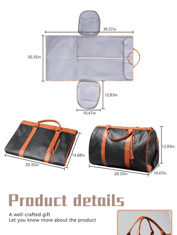 Reesbeutel zesummeklappbar Kostümbeutel nei grouss Kapazitéit Handgepäckbeutel PU multifunktionell zesummeklappbar Späicherbeutel_voghion.com