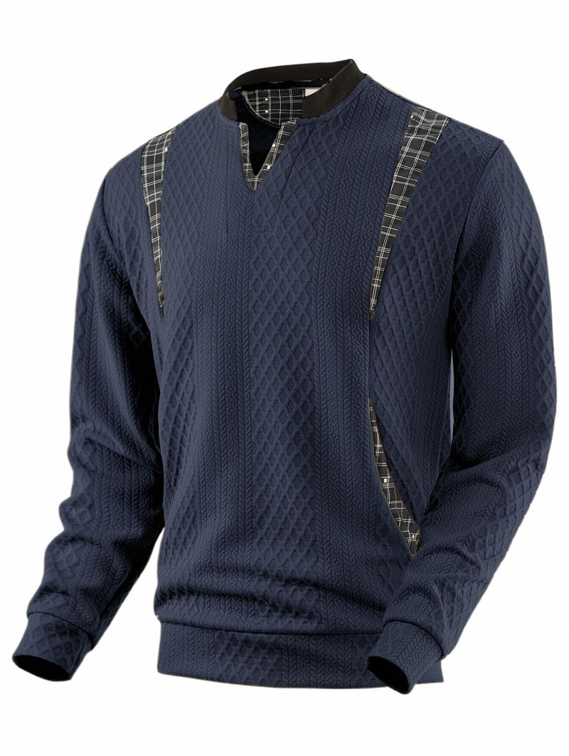 Felpa da uomo con cappuccio e collo a V, colore a contrasto, Independent Station, tendenza di tendenza_voghion.com