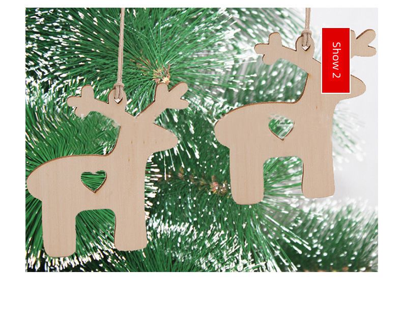 Wooden Crafts Creative Christmas Wood Piece Pendant Home Decorations Hand Painted DIY Props Christmas Tree Accessories_voghion.com