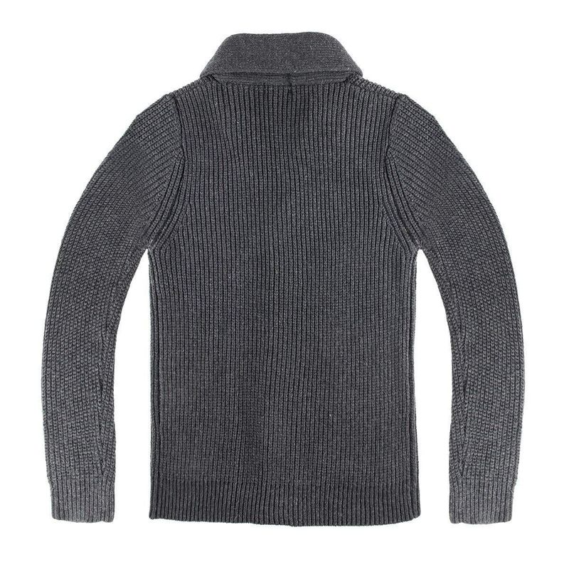 Männerkleeder Qualitéit nei Männer Laangärm Pullover Cardigan Täsch Héichkragen Eenfaarweg Pullover Männerkleeder_voghion.com