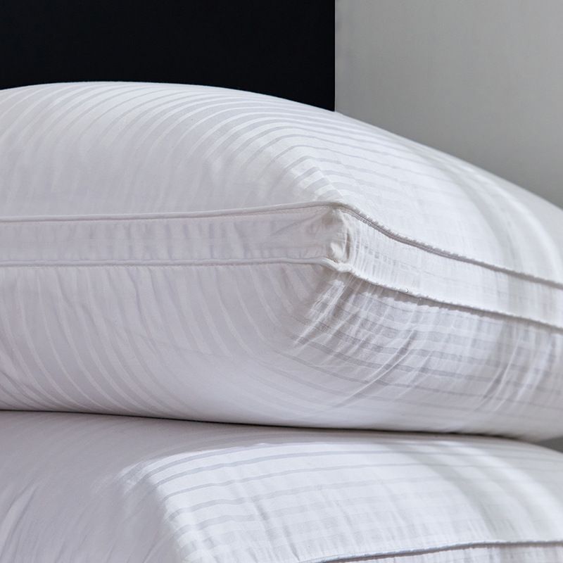 Oreiller en coton 100 fils, noyau en satin tridimensionnel, oreiller en duvet à trois couches, couleur unie, pour hôtel, usage domestique_voghion.com