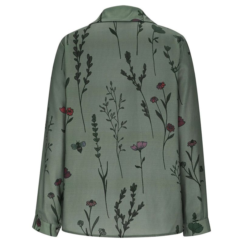 Chemise à manches longues pour femme, imprimé vintage – Coupe ample, polyester doux, respirant et élégant pour le printemps et l'été (motifs rétro variés)_voghion.com