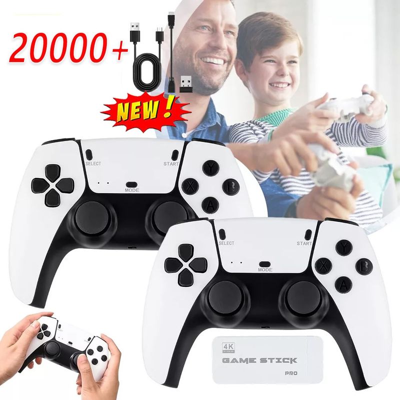 Plug And Play Retro Game Stick Console 20000+ Games HDMI 2 Wireless Controllers_voghion.com