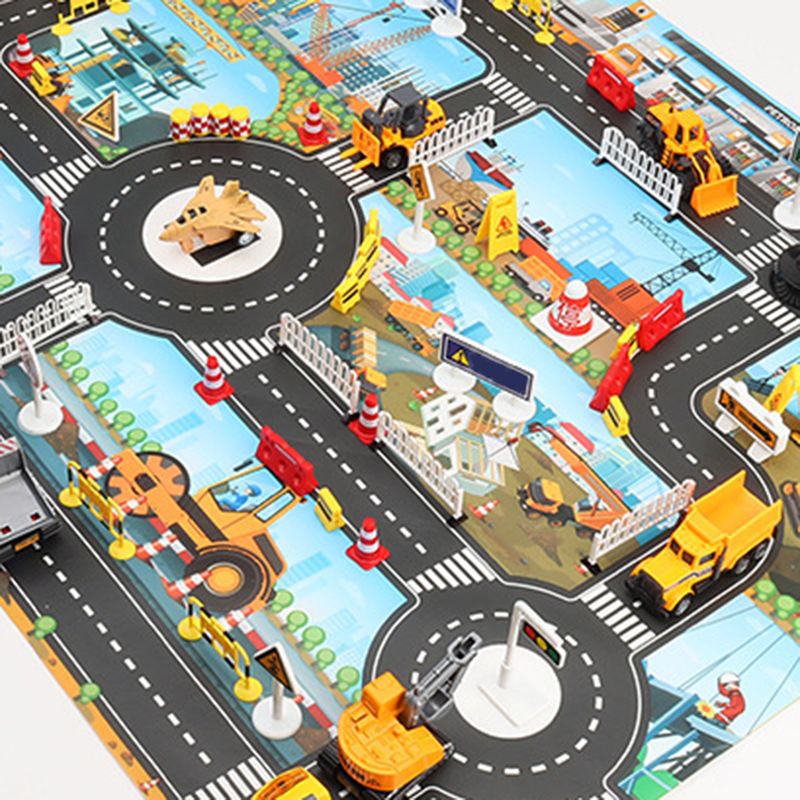 Tapete de juego para identificar habilidades, tela vívida, construcción urbana, ingeniería, mapa pequeño, juguete para niños_voghion.com