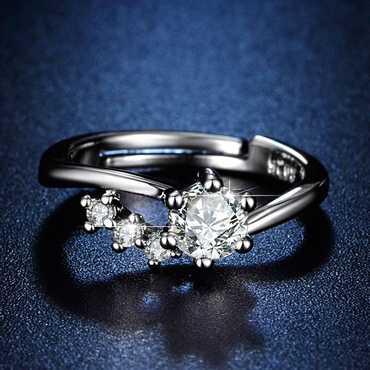 Live streaming light luxury design fashionable diamond inlaid moissanite one carat open zircon ring for women_voghion.com